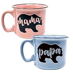 Mama Bear Coral and Papa Bear Light Blue Gift Set