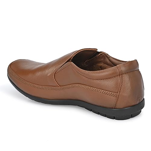 Image of egoss Stretch Genuine Leather Slip-On Shoes for Men | Formal, Office Comfortable, Stylish & Durable Footwear - GS | Pp, 345 PP