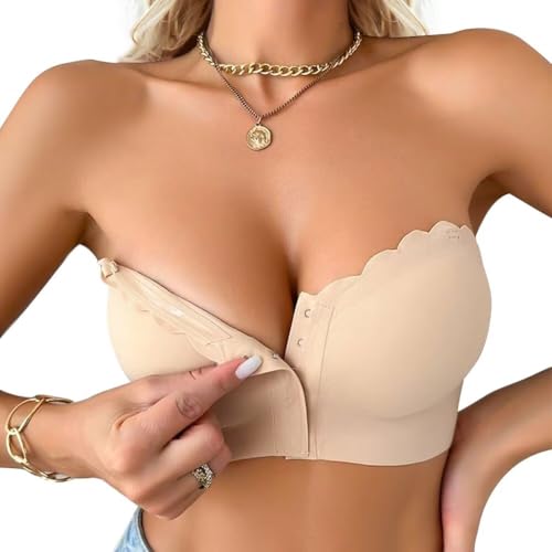 Soutien-gorge sans bretelles antidérapant avec fermeture avant invisible
