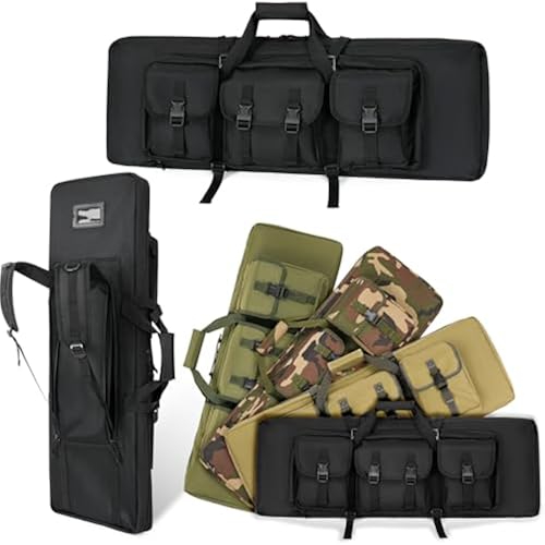 DULCE DOM 32/36/42/48/52" Double Rifle Case Soft Gun Bag w/Pistol Storage