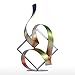 Tooarts Square and Ribbon Modern Metal Sculpture Iron Abstract Statue Ornament Home Decor