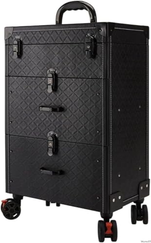 粧箱大型専門化粧箱化粧道具収納箱化粧ポーチMumElf鍵付き大容量専門化粧品大旅行収納箱・引き出し・取っ手付き化粧品箱化粧箱美容箱ヘアスタイリスト用キャスターネイル用品 (C)