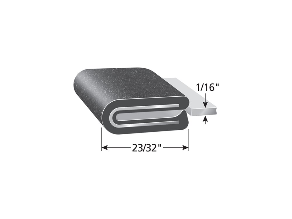 Trim-Lok 2200SB7X1/16-25 PVC/Aluminum Rubber Lok, 0.725