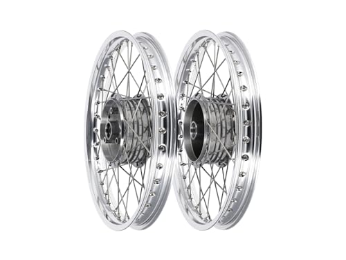Set: 2x Speichenrad 1,5 x 16' Alufelge poliert + Edelstahlspeichen - für...