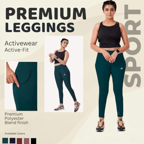Image of Nexsus Appparels Stretchable Gym Pants for Workout : The Ultimate Yoga Pants | Gym Wear for Woman | Gym Tights for Women with Side Pockets | Available in Plus Size's