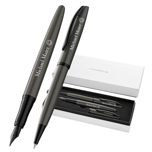 Stylos uniques avec nom Pelikan Jazz duo stylo plume et bille pour bureau