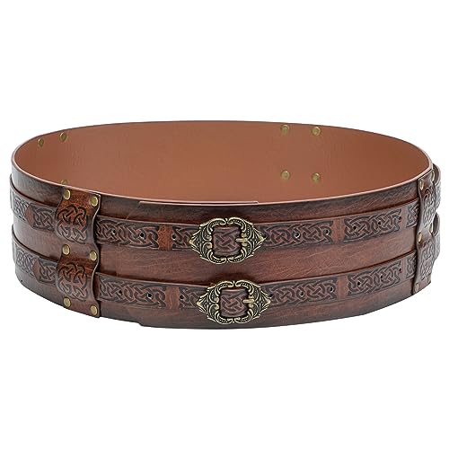 Medieval Leather Belt, Viking Vintage Faux Belt, Renaissance Leather Belt for Cosplay Festival Costume Pairing
