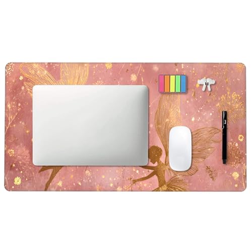 Image of Fairy Butterfly Flower Extended Gaming Mouse Pad, with Stitched Edges Large Mouse Pad Desk Protector, Rubber Base Mousepad Keyboard Mouses Mat for Work Game Office Home- 32 inch X 12 inch Inch,E166