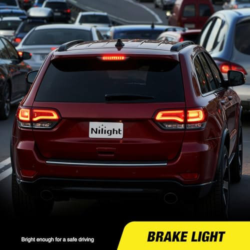 Image of Nilight Third Brake Light Tail High Mount 3rd Stop Lights Smoked Lens for Dodge Caliber 2007-2012 Durango 2011-2017 Jeep Cherokee 2011-2017 Compass 2007-2016 Van SUV Rear Center Cab Lamp
