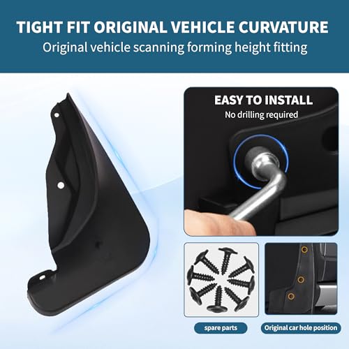 Image of Upgraded Mud Flaps for 2011-2016 Jeep Compass MudFlaps Accessories, Front and Rear Splash Guards No Drilling Mud Guards for 2011-2016 Jeep Compass Accessories (Set of 4)