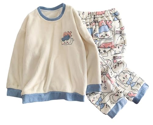Pyjama polaire femme avec motif cartoon pour des soirées d'hiver cocooning