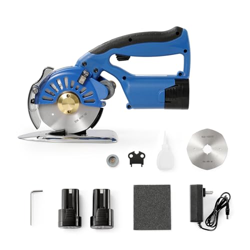 VEVOR Fabric Cutter, 5-Speed Cordless Electric Rotary Fabric Cutting...