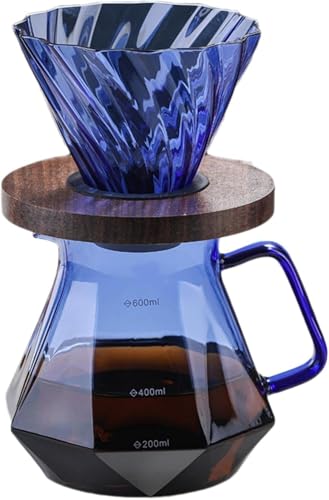 ChoyClit コーヒードリッパー セット おしゃれ ドリッパー コーヒードリップ器具 耐熱ガラス コーヒー ドリップ 器具 コーヒーサーバーセット ハンドドリップ 職人デザイン 食洗器対応 ハンドドリップセット フィルター付き おしゃれ ダイヤモンド