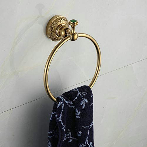 Beelee Wall Mounted Towel Ring/Towel Holder,Solid Brass Construction,Gold Finish,Bathroom Accessories