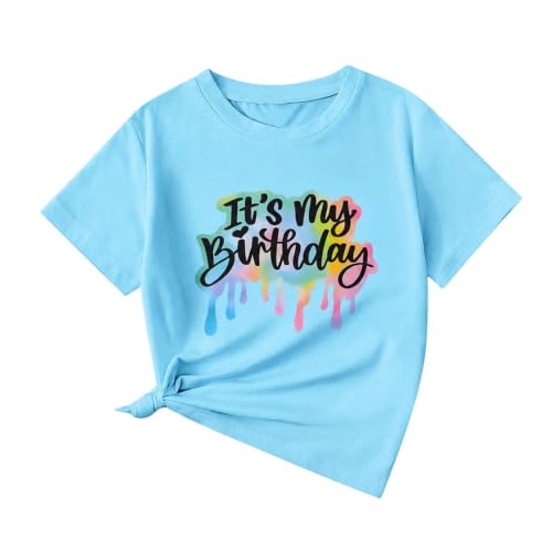 Image of It's My Birthday Girl Shirt 4th 5th 6th 7th 8th 9th 10th 11th 12th Graphic Tee for Kids Party Cute Girls Tshirts Tees