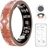 ZIBENE Anillo Inteligente Impermeable para Hombres y Mujeres, Rastreador de Salud para la Actividad Diaria, Anillo de Fitness Recargable con Seguimiento de Sueño/Pasos/Calorías (Orange 9#).