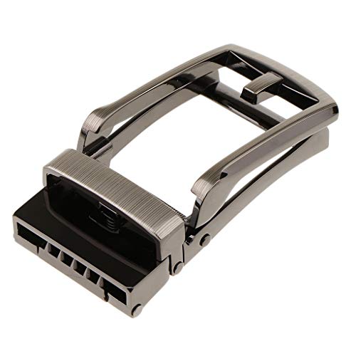 2 Pieces Ratchet Belt Buckle Only for Leather Belt Strap, Automatic Slide Click2