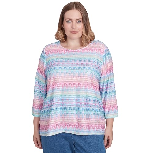 Geometric Crewneck Biadere Top