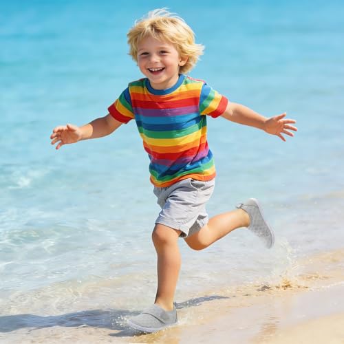 Image of LeIsfIt Toddler Water Shoes Boys Girls Barefoot Aqua Socks Kids Breathable Quick-Dry Swim Shoes for Beach Pool Surf