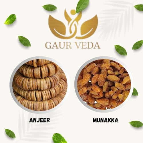 Image of Gaurveda 10 Types of Dry Fruits - American & Gurbandi Badam, Kaju, Kishmish, Kandhari Kishmish, Pista, Anjeer, Munakka, Khubani & Akhrot Giri 50 Grams Each