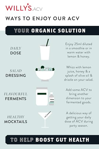 Willy'S Acv Organic Probiotic Apple Cider Vinegar With Mother For Gut Health thumb #3