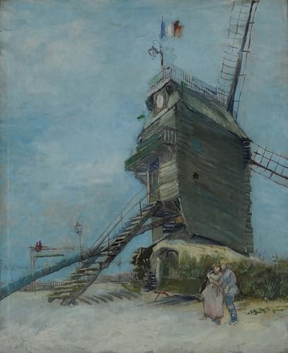 Cuadro Le Moulin De La Galette de Van Gogh en lienzo decorativo de 60x90cm