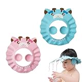 Noaxylic 2 Stück Duschhaube Kinder, Baby Verstellbarer Shampoo Schutz, Haarwaschhilfe Kinder, Extrem Wasserdicht, Bei Komfort, Baby Shampoo Ohrkappe, für Schutz von Augen und Ohren Verwendet