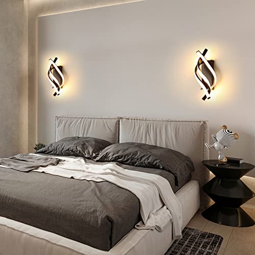 Comely Aplique Pared Interior LED, 22W 2500LM Nero Minimalista Lámparas de Pared Bianco Caldo 3000K para Salón, Dormitorio, Comedor, Pasillo - imagen 3