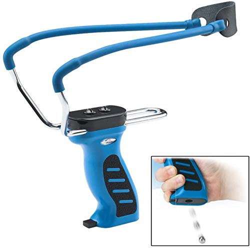 Armory Replicas™ Powerful Slingshot with Auto Feed System | Durable Steel Frame & Surgical Latex Rubber Sling | 6-Inch Grip