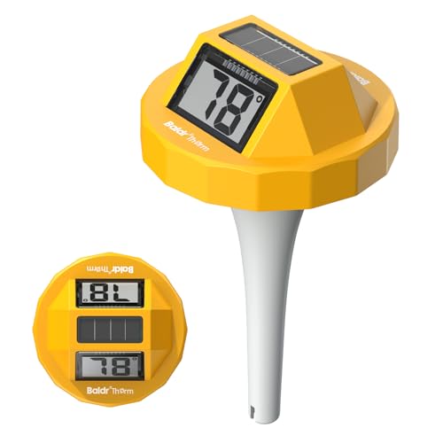 Pool Thermometer Solar Digital Floating, High Precision Large Screen Without Fogging with...