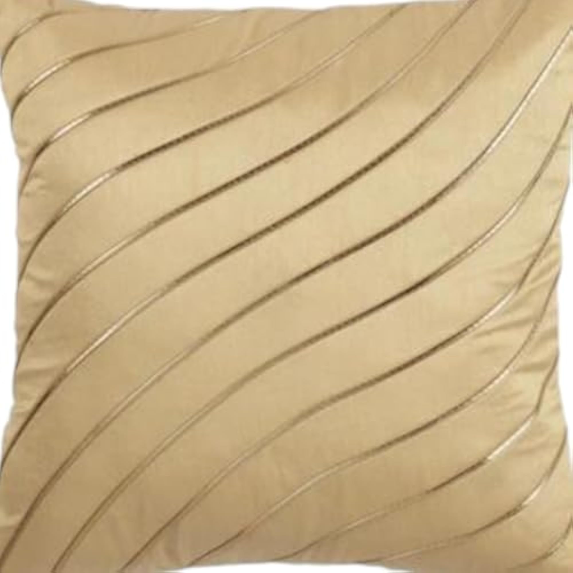 Decorative Cushion Cover, Golden Diagonal Stripes, Pack of 5