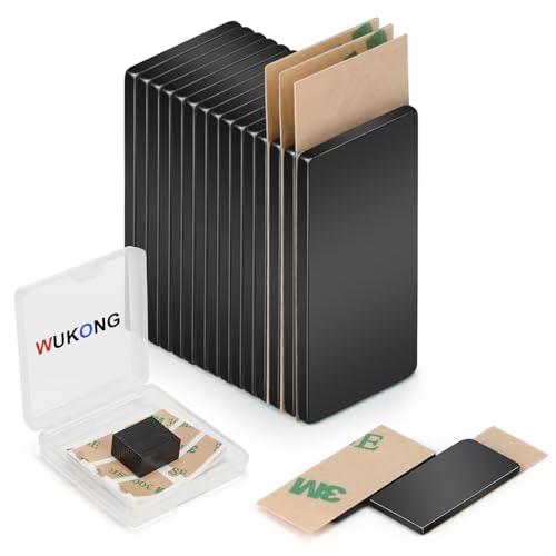 Wukong 15 unidades de mini imanes de agarre fuerte, 20 x 10 x 1 mm, imanes de neodimio autoadhesivos, magnéticos negros pequeños, para pizarras magnéticas de cristal, oficina y pizarra de información ⭐