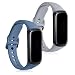 Produktbild kwmobile 2x Sportarmband kompatibel mit Samsung Galaxy Fit (SM-R370) Armband - Fitnesstracker Band Set aus TPU Silikon in Dunkler Schiefer Grau