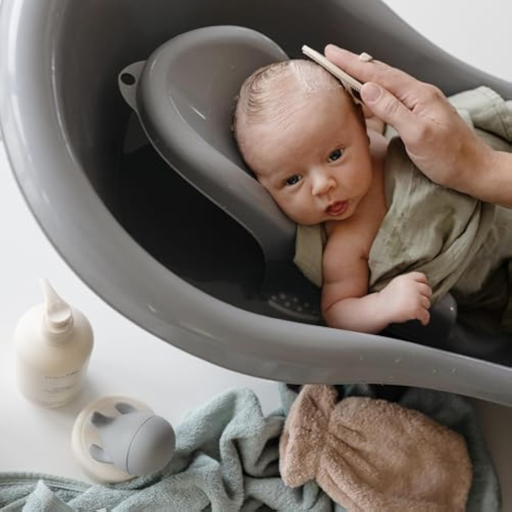 Baby Bath Cradle Cap Brush, Silicone Bristles