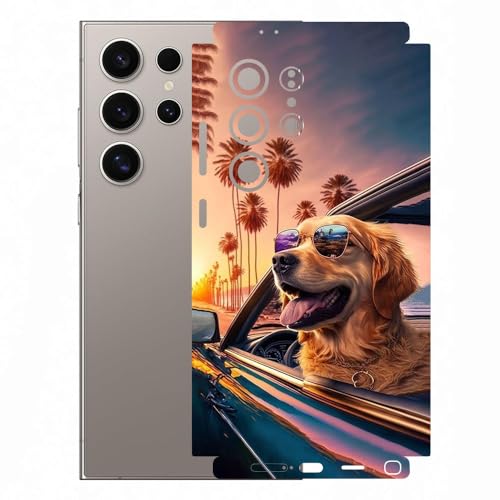 Image of AtOdds Mobile Skin Sticker Wrap | Compatible for Samsung S24 Ultra (5g) | Scratchproof Matte Finish | Full Coverage for All Sides & Camera Protection (Design - Happy Doggo)