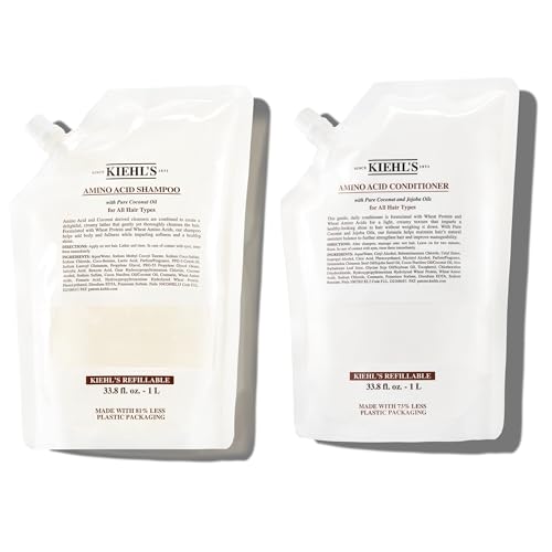 Kiehl's Amino Acid Shampoo and Conditioner Duo, with Amino Acids and Coconut Oil to Cleanse and Moisturize Hair - Refill Pouches ​ image 4