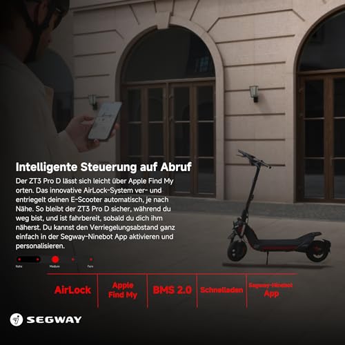 Segway ZT3 Pro D – 70 km Eco, Vollfederung, 25 % Steigung, Find My – Bild 5