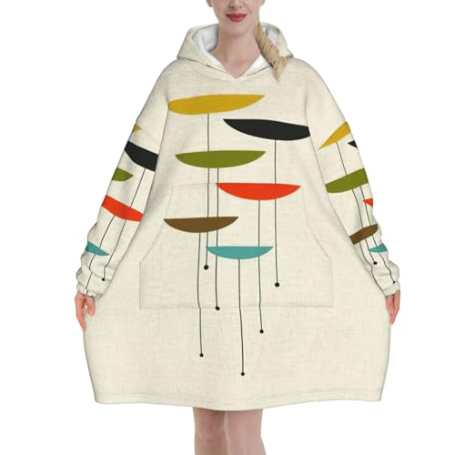 Couverture à capuche moderne milieu du siècle pour soirées cocooning et hiver