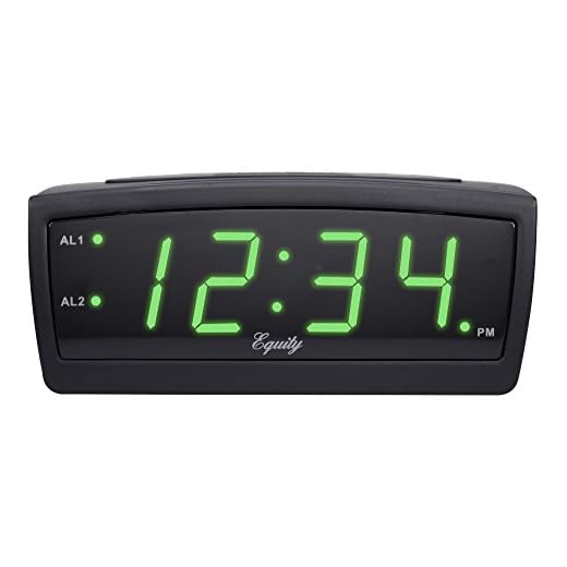 Equity by La Crosse 30229 LED Digital Alarm Clock, 0.9-Inch, Green