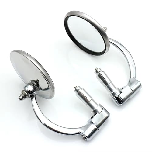 Rétroviseurs de moto chromés 22mm pour guidon de scooter et trail
