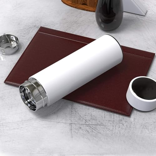 Image of Stainless Steel Smart Water Bottle with LED Temperature Display Double Wall Insulated Leak-Proof Flask Keeps Drinks Hot /Cold for 24 Hour (500ml) (White)