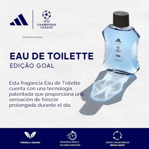 Miniatura 2 de adidas UEFA Champions League Goal Edition Eau de Toilette, fragancia fresca de larga duración, con aceites esenciales naturales para hombres, 50 ml