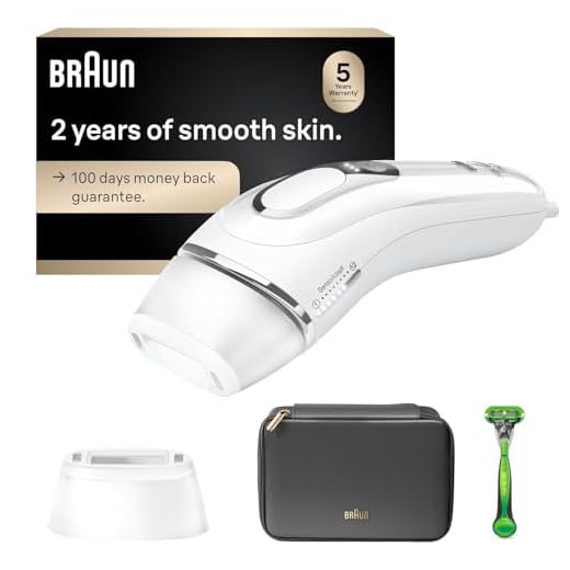 Braun IPL at Home Laser Hair Removal Device for Men and Women, PL5145, with Gillette Razor, Pouch, and Wide Cap Head, Safe & Virtually Painless Alternative to Salon Hair Removal