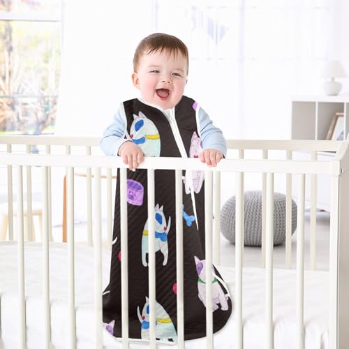 Image of vvfelixl Bright Funny Dinosaurs Baby Sleeping Bag Sleep Sack,Baby Wearable Blanket Sleep Suit for 0-6 Months
