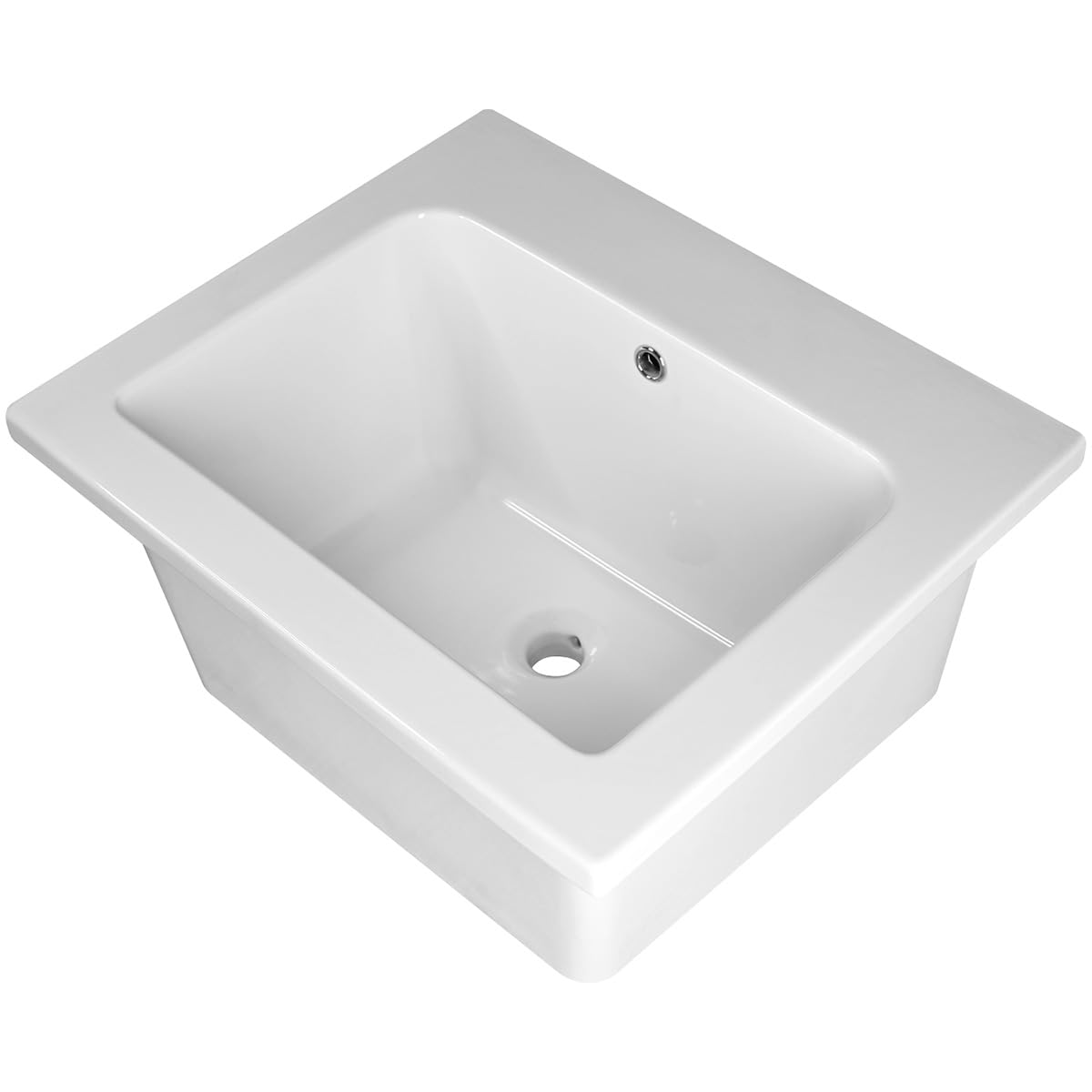 LAVABO LAVATOIO PILOZZO CERAMICA 60 x 51 YORK PROFONDO 25 CM TUTTA VASCA PER TOP O MOBILE DA INCASSO O INSTALLAZIONE CON STAFFE ANCHE IN ESTERNO IDEALE PER MOBILE DI DESIGN