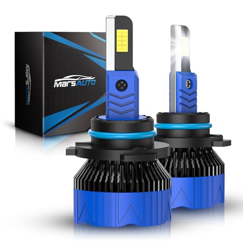 Marsauto 9006/HB4 Bulbs, 10X Brighter 50,000LM 6500K White, 1:1 Size