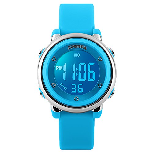 Reloj de pulsera digital con alarma, cronómetro y pantalla LED para niños de la marca Amstt perfecto para realizar actividades al aire libre y deportes.
