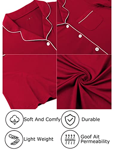 Image of Leikar Nightgowns for Women Button Up Labor Delivery Gown Sleep Shirts
