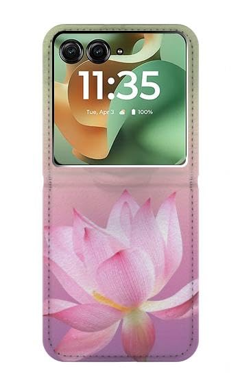 Étui flip Motorola Razr 70+ en cuir housse bouddhisme lotus