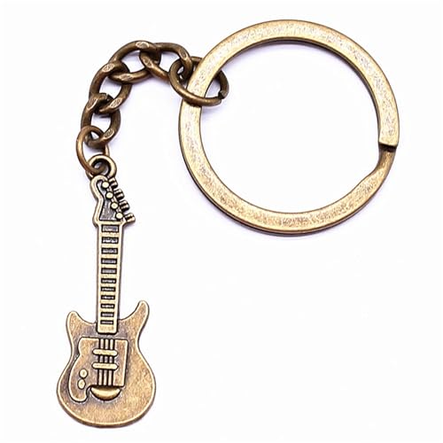 Bijoux en métal porte-clés voiture et suspension de taille guitare